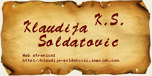Klaudija Soldatović vizit kartica